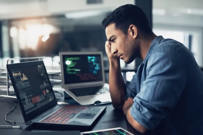 Developer frustrated while working